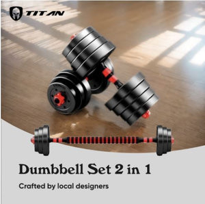 SKTITAN 2 in 1 Adjustable dumbbell /barbell set [20kg,30kg,40kg] NEW MODEL